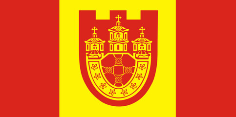 Flag of Kriva Palanka Municipality, Macedonia, no flagpole, Flag background, EPS10. Vector illustration