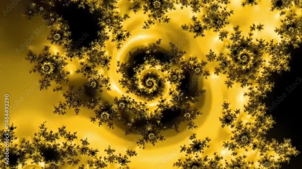Aufkleber stunning animated golden fractal spiral formation with infinite repeating patterns