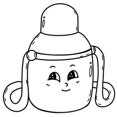 Set of cute cartoon kawaii back to school element cartoon illustration