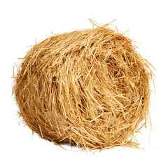 Obraz premium Close-up of a bale of straw against transparent background