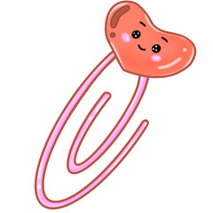 Set of cute cartoon kawaii back to school element cartoon illustration