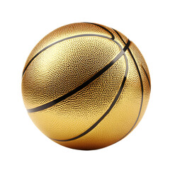 Gold Basketball Isolated on Transparent Background