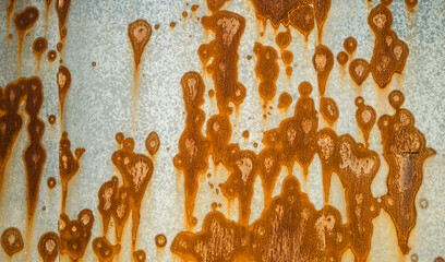 Partially corroded and rusted iron surface