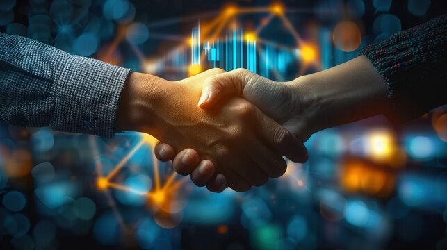 A warm handshake signifies partnership and successful collaboration within the business world.