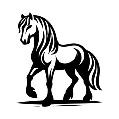 Rearing Horse in Vintage Engraving Vector Style for Tattoo Poster and Animal Illustration Use with Bold Black and White Contras