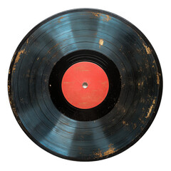 Vintage Vinyl Record Scratched and Worn Retro Music Analog Sound Dusty Old LP