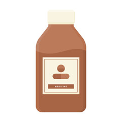 Liquid Medicine Bottle Vector. Liquid Medicine Bottle Icon on White Background. Medicine Bottle for Health.