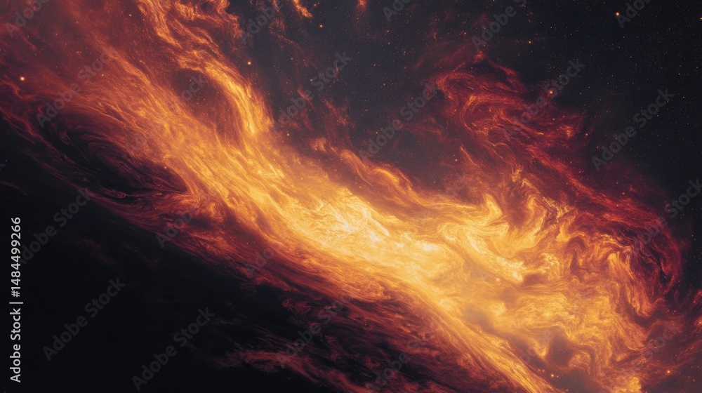 Aufkleber vibrant cosmic nebula cloud swirling through deep space, representing universal energy and scientifi
