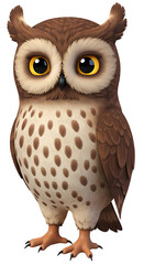 Fototapeta premium Cute brown owl with big eyes