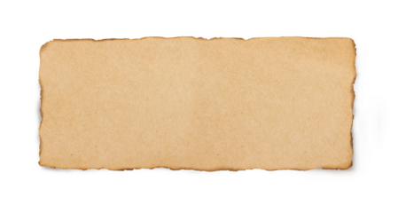 Burnt paper with torn yellow edges. Yellow ripped paper torn edges strips isolated