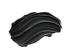 A textured brushstroke in shades of gray against a stark black background, perfect for design.