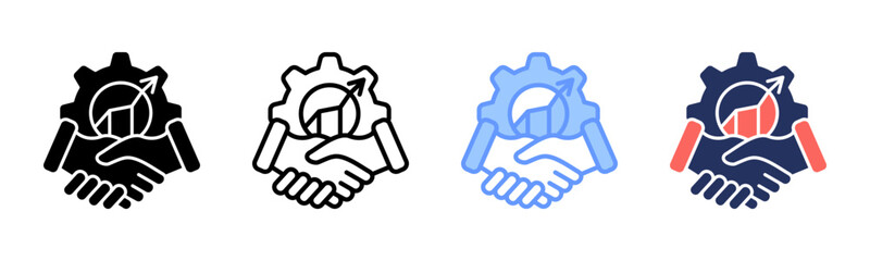 Partnership icon sheet multiple style collection