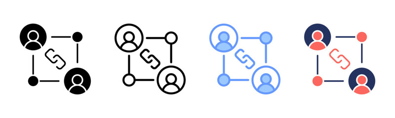 Networking icon sheet multiple style collection