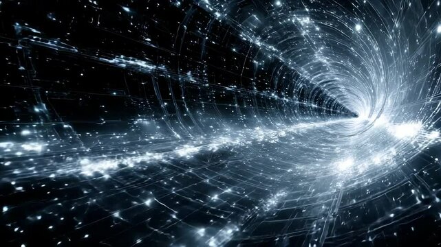 Stunning black and white galaxy vortex depicting cosmic swirls and celestial patterns in space