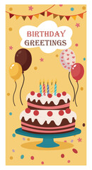 Colorful Birthday Celebration Vertical Vector Set - Cards & Story Graphics-04