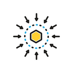 Multi color icon for middle