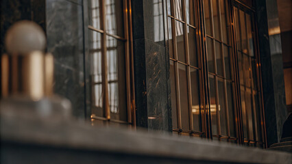 Modern central bank building with glass facade reflecting sunlight, symbolizing financial stability and economic power, banking and finance industry concept.