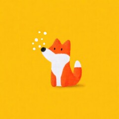 Obraz premium 3D fox blowing a kiss gesture with sparkles