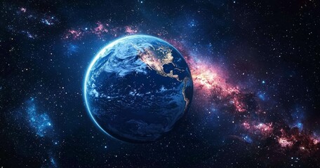 An enchanting sci-fi wallpaper showcasing the beauty of Earth at night.