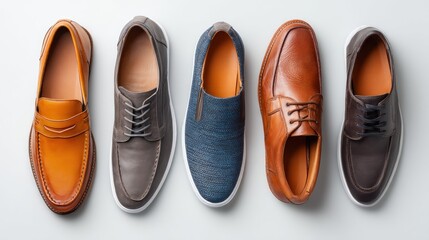 Fototapeta premium Variety of men's dress and casual shoes (1)