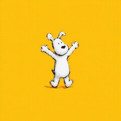 Fototapeta premium 3D dog holding arms open as if telling a story