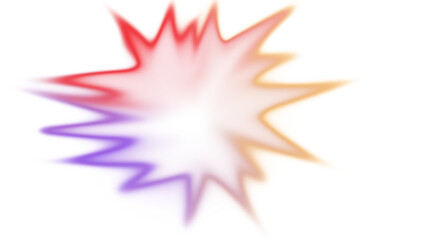 Purple comic background in bright rainbow colors with dotted shadows like shark explosions. Old school clip art in 80s, 90s style. Illustration without background