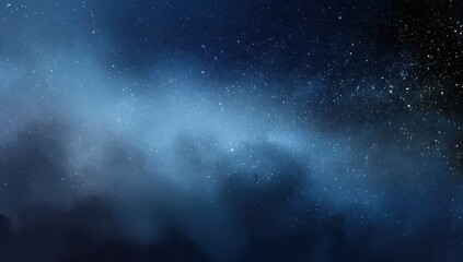 Naklejka premium Midnight blue transitions to starry black, creating a smooth and blurred gradient for dramatic depth.