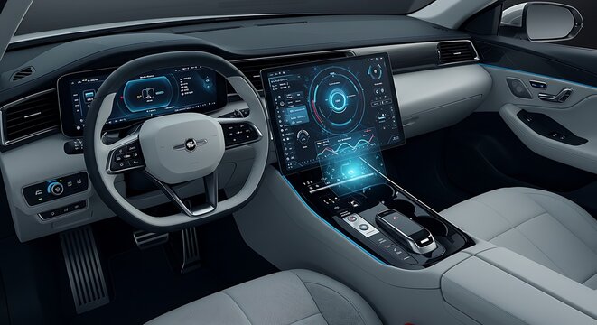 Luxury Electric Vehicle Interior Advanced Technology and Modern Design