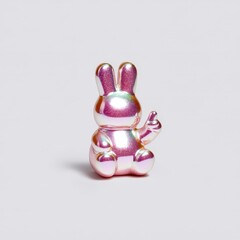 3D bunny snapping fingers, magic gesture, sparkly finish