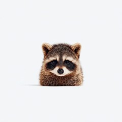 Fototapeta premium 3D raccoon covering ears in playful dont listen pose