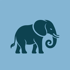 Simple Elephant Logo Vector Icon Illustration