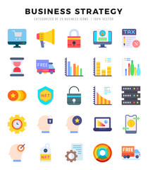 Business Strategy. Flat icons Pack. vector illustration.