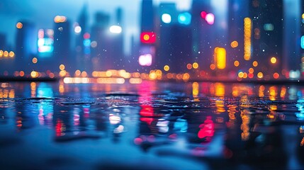 new york city at night City Lights on Water