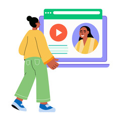 An illustration of video advertising in flat style
