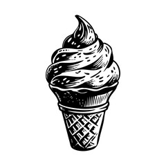 A drawing style icon of sweet ice cream