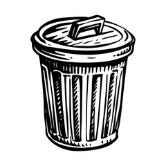 A glyph style icon depicting public park trash bin