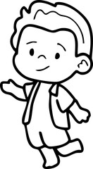 Cartoon Boys and Girls Elements Go to school Character Illustration