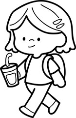 Cartoon Boys and Girls Elements Go to school Character Illustration
