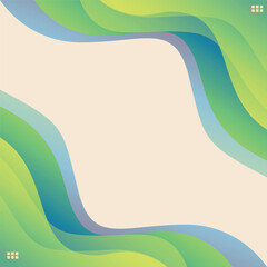 Abstract creative business wave template design blue green yellow corporate template vector editable format in white background