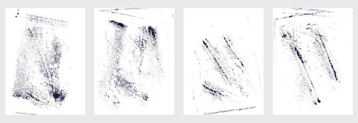 Grunge texture set of black distress overlay creative dirty effect background