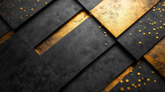 black elements and gold with silver metal decor