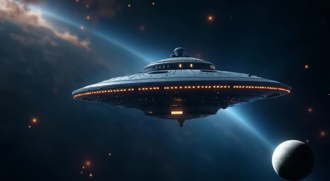 UFO Flying in the space