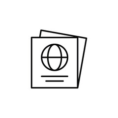 Vector icon of passport with visa stamp. Suitable for Hajj/Umrah travel, Islamic tours, and visa applications.