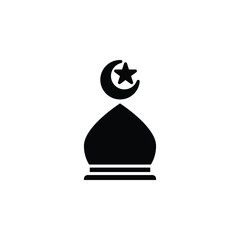 Vector icon of mosque dome. Perfect for Islamic architecture, prayer themes, and Muslim religious symbols.