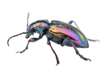 Naklejka premium Iridescent Beetle Close-Up Macro Photography of a Colorful Insect