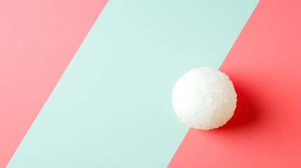Minimalist onigiri rice ball artistic arrangement