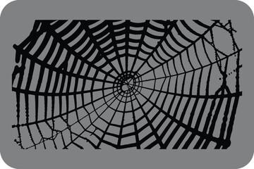 Abstract Black and Gray Spiderweb Design Graphic Illustration