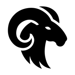 
 "Minimalist Pictogram Of A Ram’s Head—This Vector Icon Captures The Unique Horned Profile Of The Animal, Perfect For Nature, Farming, Or Zodiac Themes."
