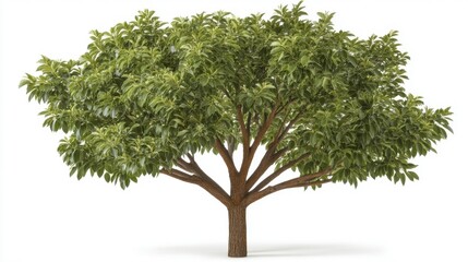 Catalpa tree isolated on white background. Generative AI