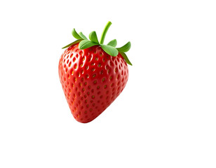 Realistic 3D Strawberry on Transparent Background